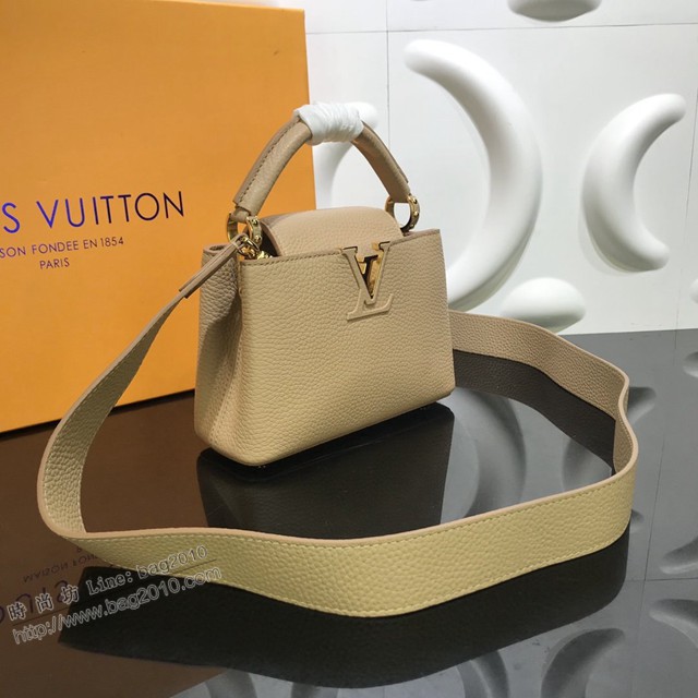 路易威登2021專櫃新款手提女包 lv粒面牛皮手提單肩斜挎女包 M55985 M55987 M56071 M56754 M56755 M56845 Capucines迷你手袋  ydh4494